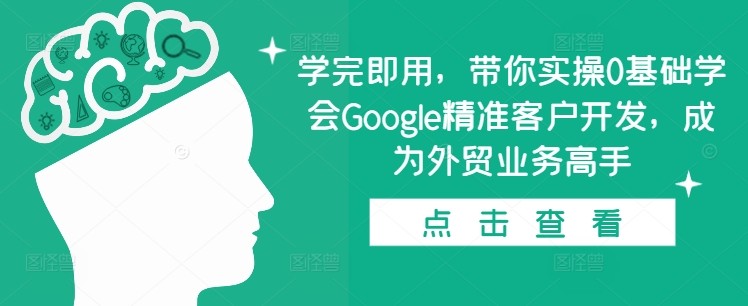 学完即用，带你实操0基础学会Google精准客户开发，成为外贸业务高手-爱来米资源