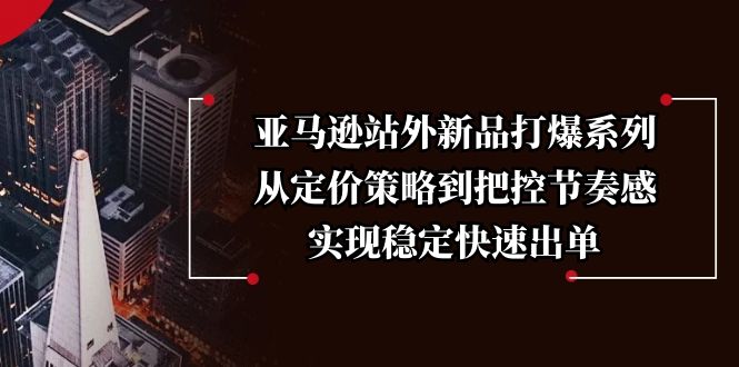 亚马逊站外新品打爆系列，从定价策略到把控节奏感，实现稳定快速出单-爱来米资源